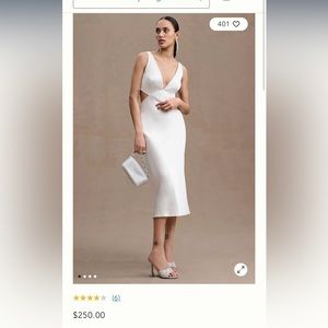 BHLDN Sachin & Babi Sierra V-Neck Cutout Satin Midi Dress